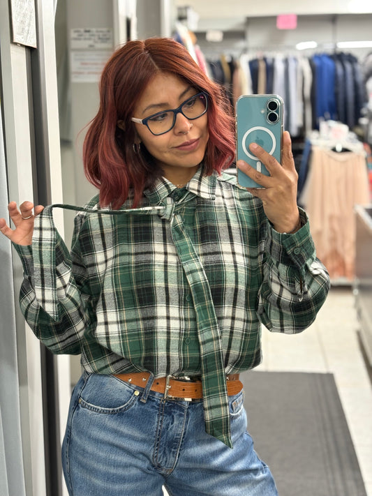 Camicia donna flanella fiocco NANEBI