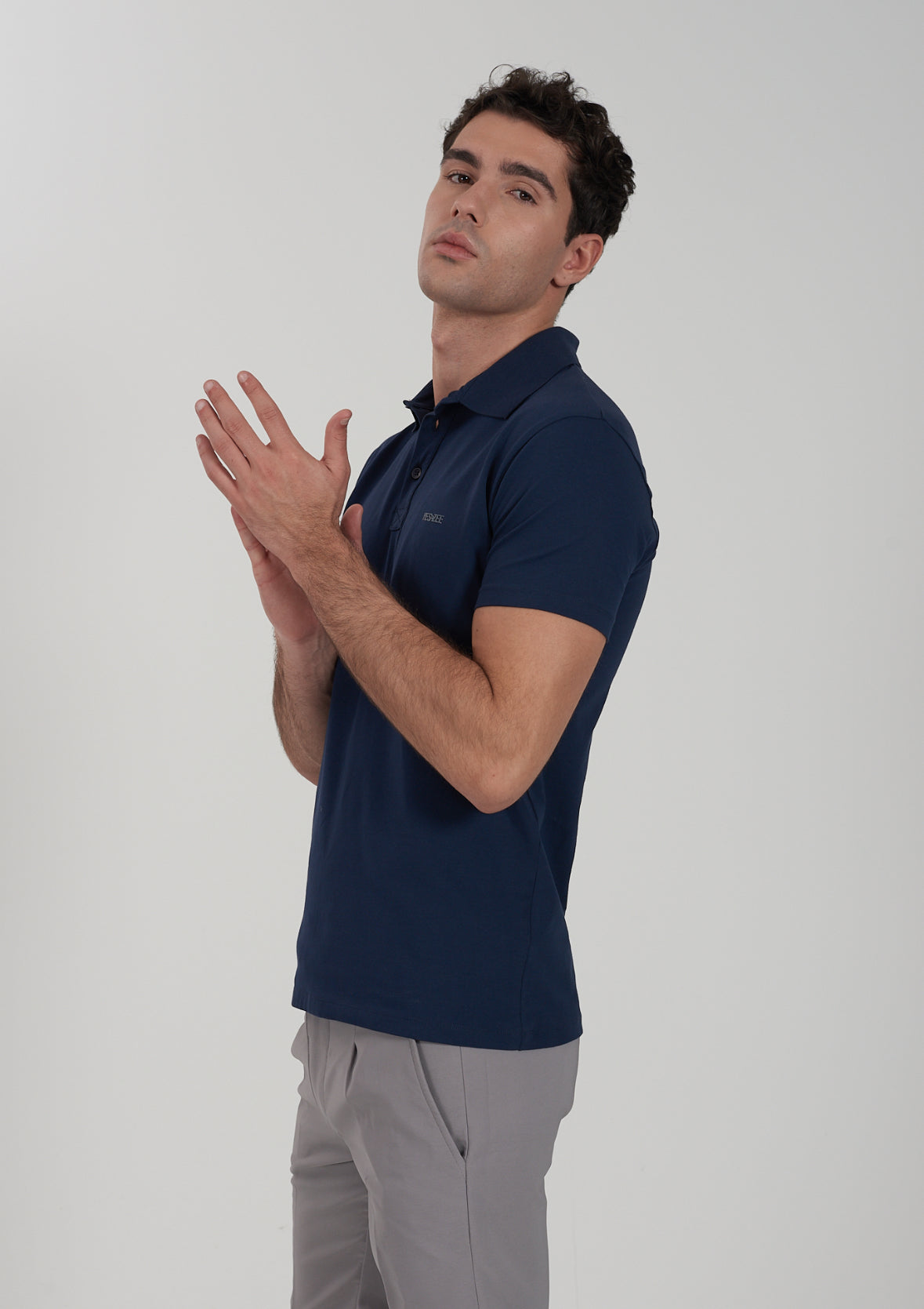 T-shirt polo uomo elasticizzata YES ZEE