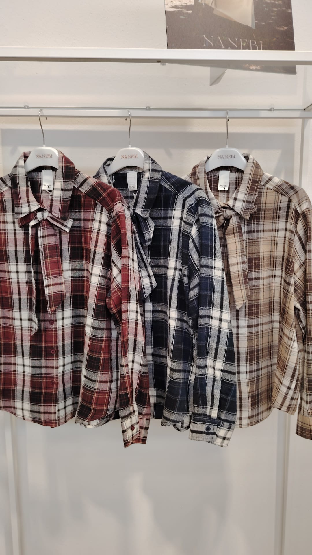 Camicia donna flanella fiocco NANEBI