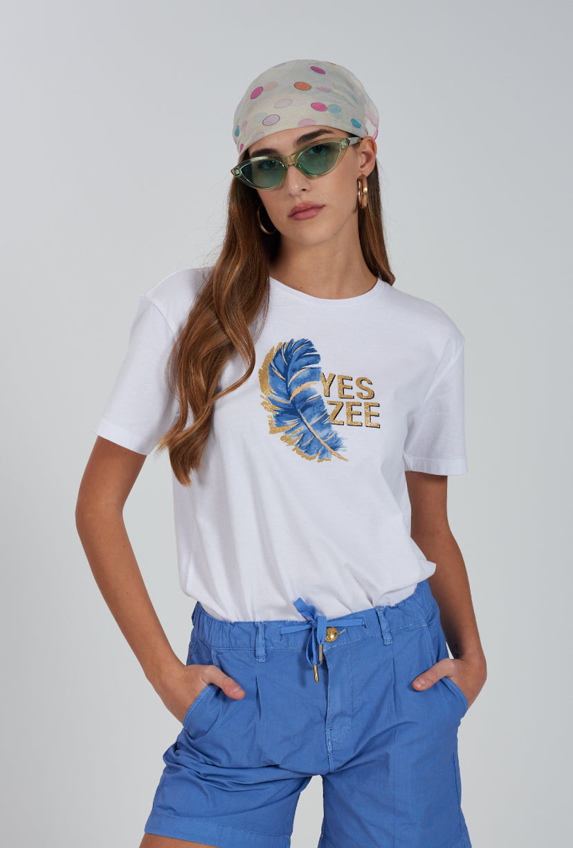 T-shirt donna piuma YES ZEE