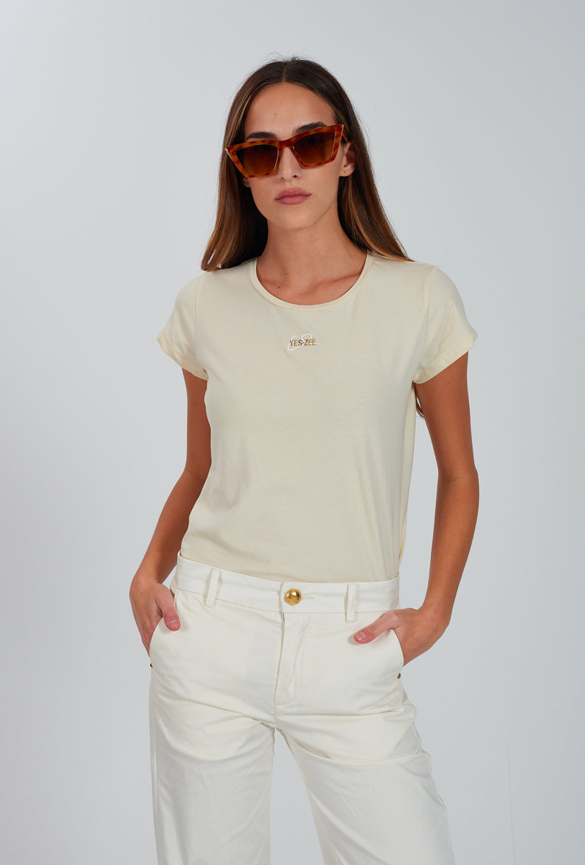 T-shirt donna basic elasticizzata YES ZEE