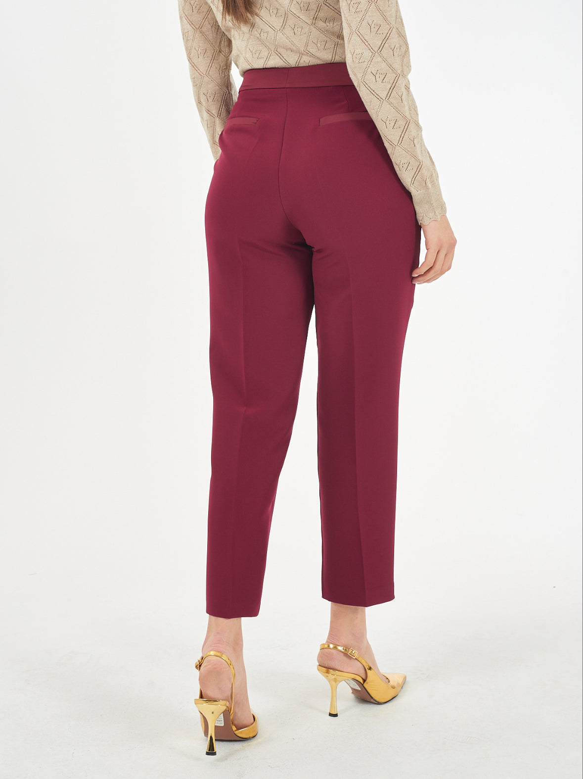 Pantalone donna chinos cintura in poly/satin yes zee