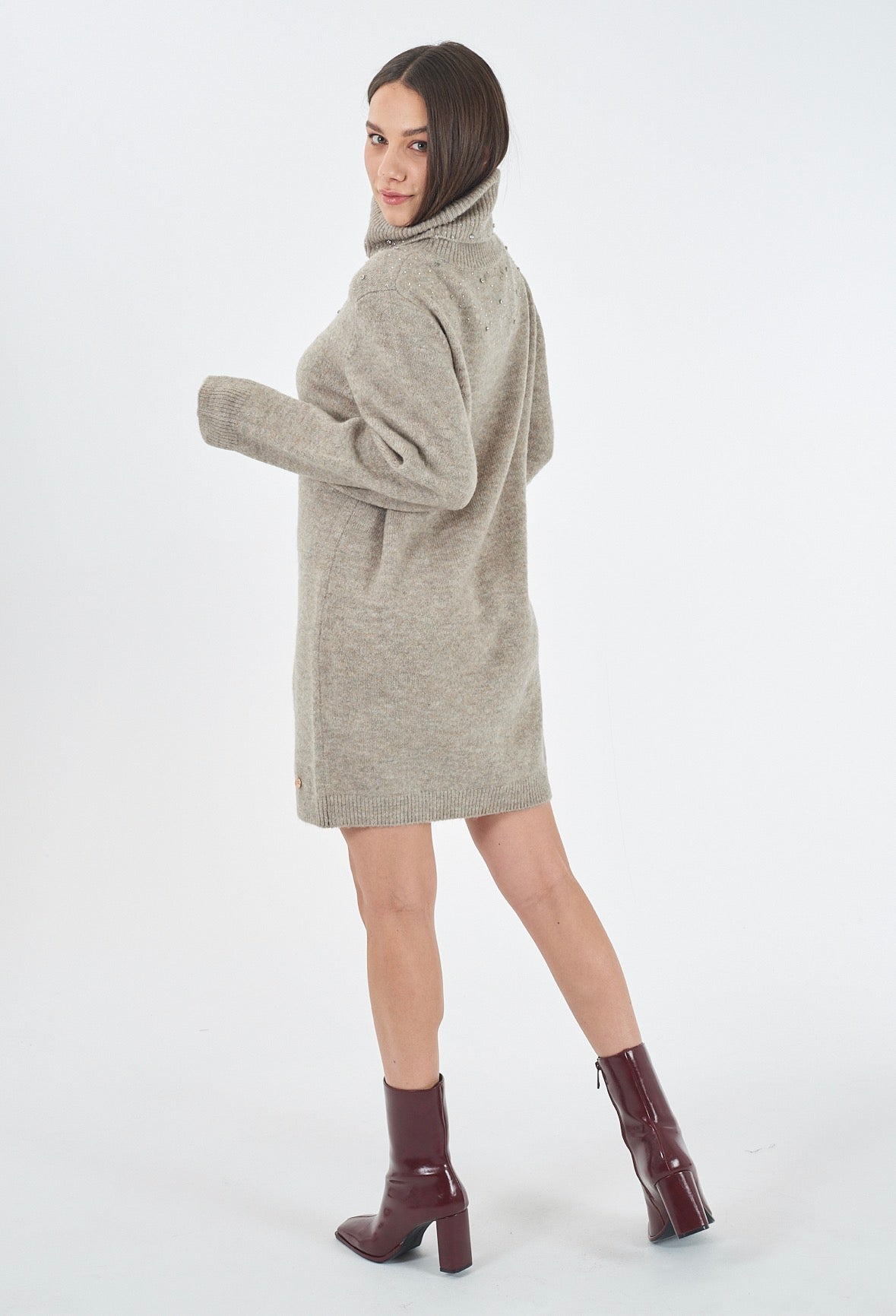 Abito donna in maglia con applicazioni YES ZEE