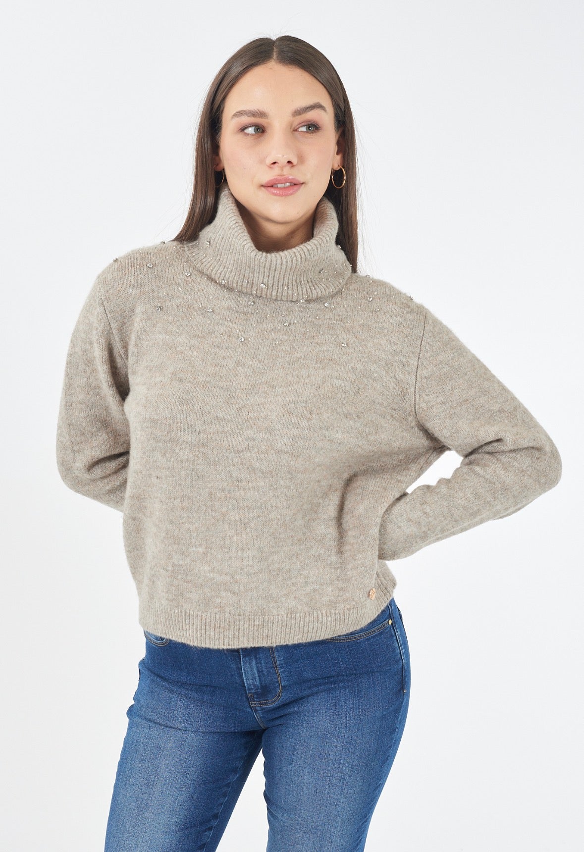 Maglia dolcevita con applicazioni YES ZEE