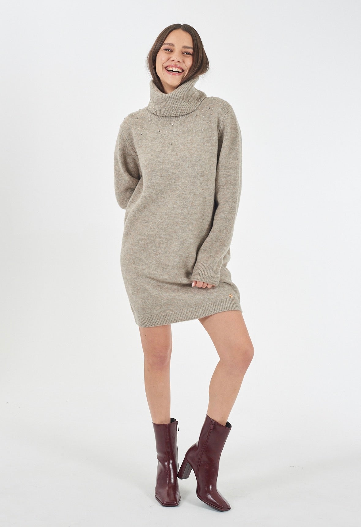 Abito donna in maglia con applicazioni YES ZEE