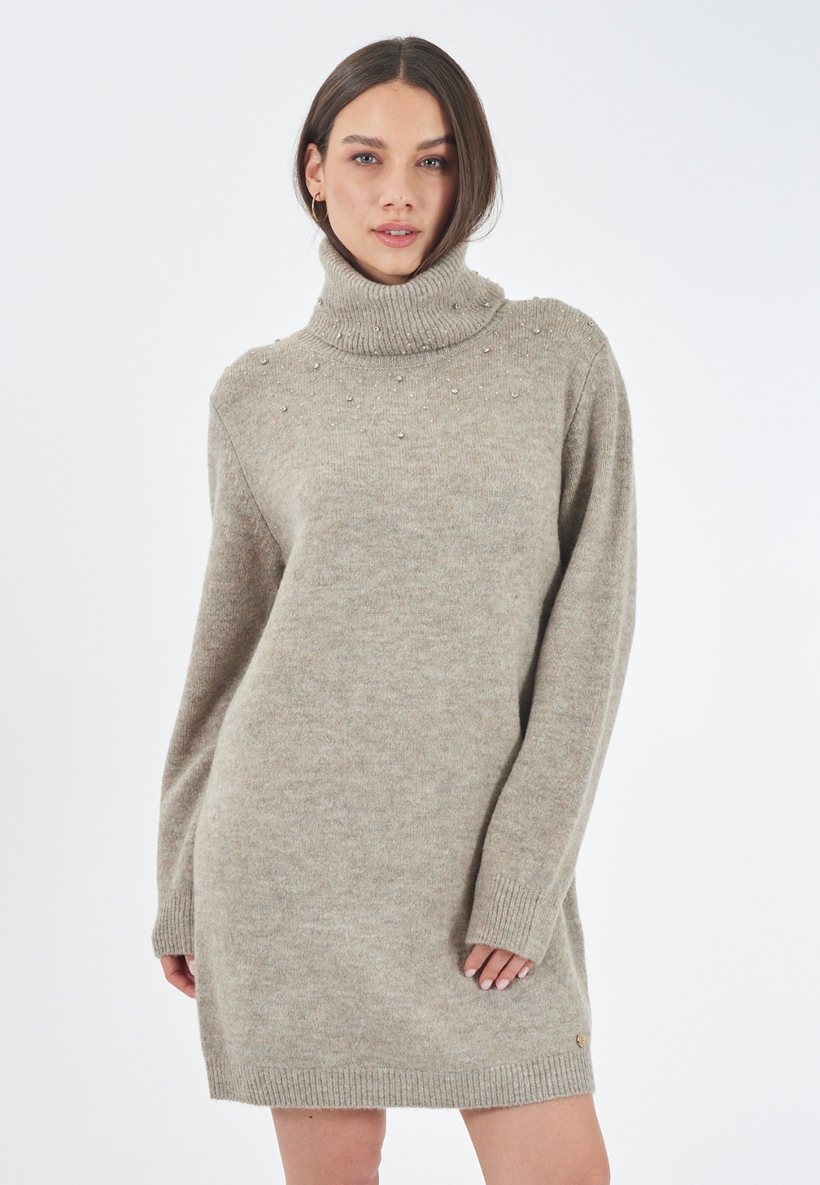 Abito donna in maglia con applicazioni YES ZEE