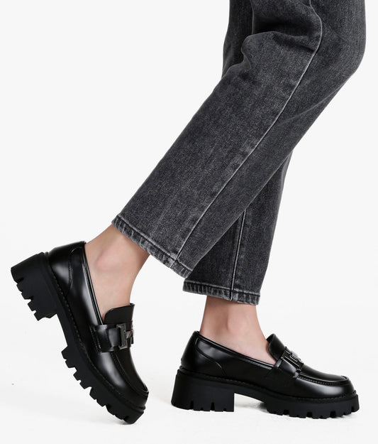 Mocassino nero I208 opaco abrasivo