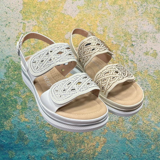 Sandalo brillante velcro